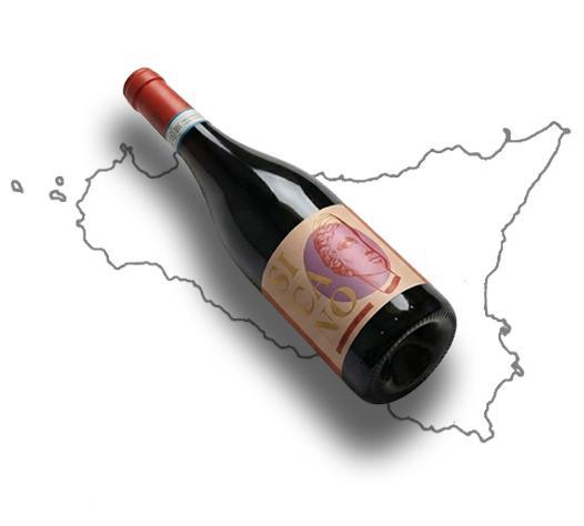 vino 3d con sfondo sicilia